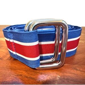 Brooks Brothers Classic Striped Ribbon Belt in Red, White and Blue, Men’s Small